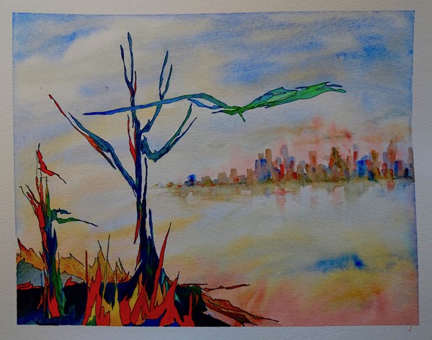 colorful painting of a tree