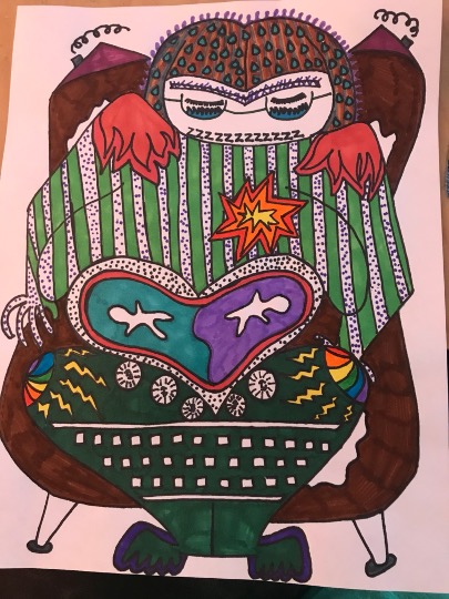 abstract drawing of body
